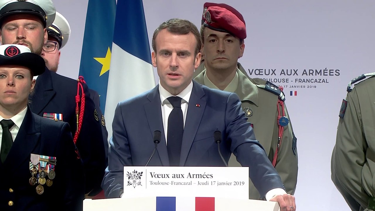 Vœux 2019 du Président de la République aux armées depuis la base militaire de Toulouse-Francazal