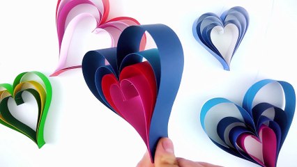 DIY: Easiest Paper Heart Ever! ❤ Valentine's Day Decoration - Instructions in English (BR)