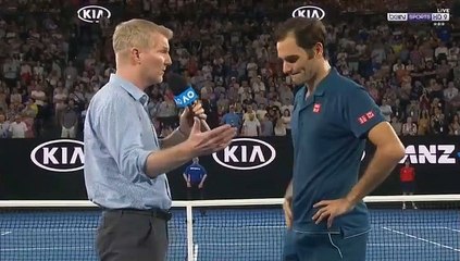 Roger Federer Court Interview with Courier - 3R Match