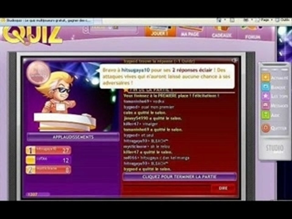 Studioquiz et Prizee
