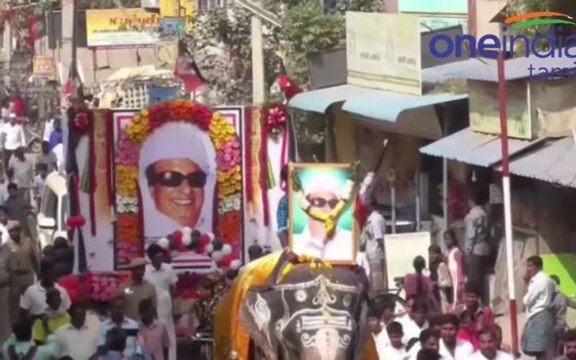யானை குதிரை ஒட்டகங்களுடன் எம்.ஜி.ஆரின் பிறந்த நாள்- வீடியோ