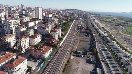 Halkalı-Gebze Banliyö Hattındaki Çalışmalar Havadan Görüntülendi