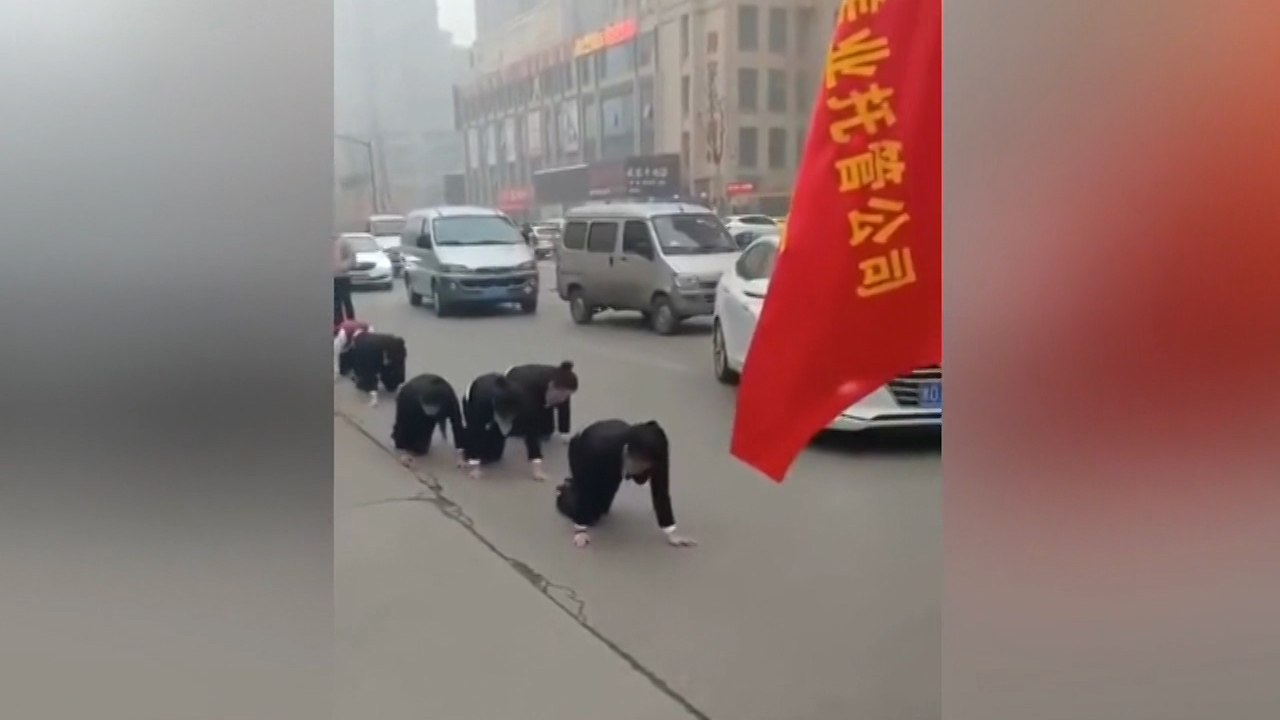 Viral video: Chinese company makes staff crawl on a road as punishment