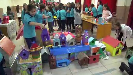 Öğrenciler atıklardan hayvanlar için yuva yaptı - KASTAMONU