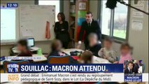 Emmanuel Macron a rendu une visite surprise dans une école de Saint-Sozy dans le Lot