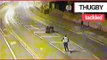 Police thank two have-a-go-hero pals captured on CCTV rugby tackling a wanted man | SWNS TV