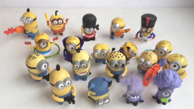 10 McDonalds Happy Meal Minions Toys Complete Set 2015 Bob Kevin Stuart Dave Unboxing Demo Review