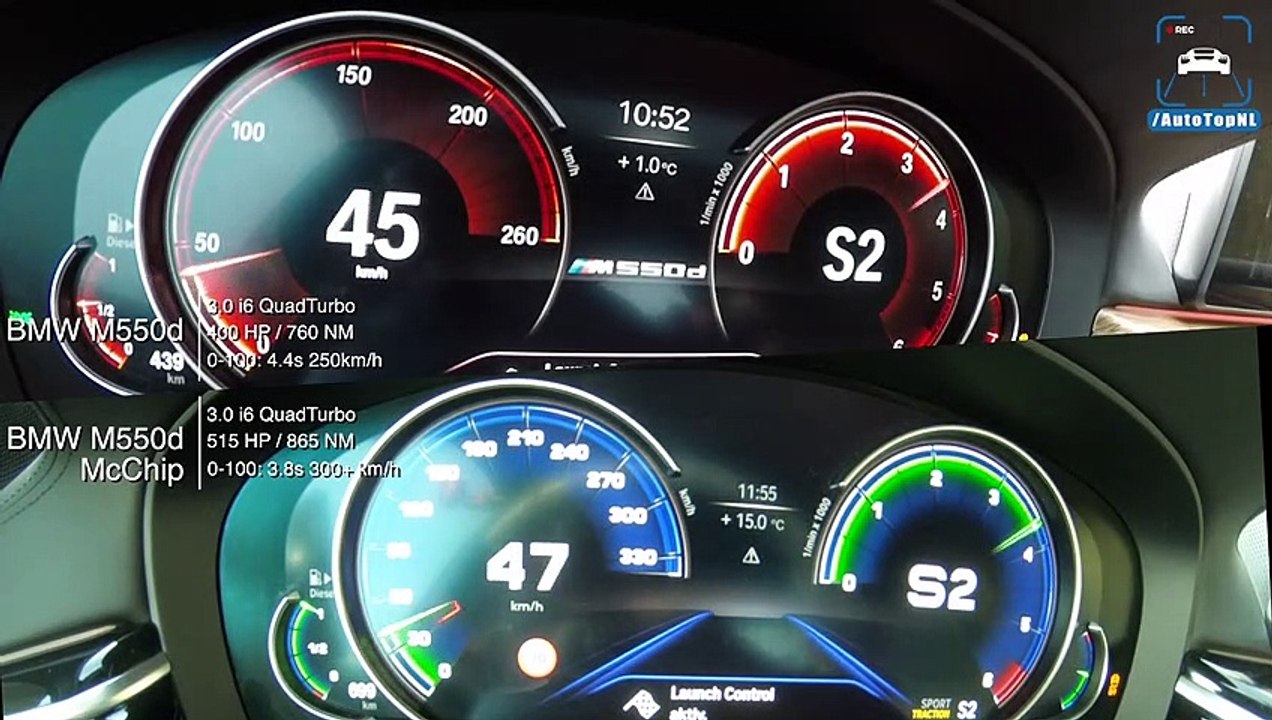 BMW M550d G30 400HP STOCK vs McChip 515HP | 0-260km/h ACCELERATION ...