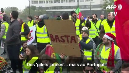 Portugal: manifestation "gilets jaunes" à Lisbonne