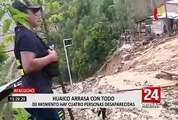 Huaico arrasó 20 viviendas de un centro poblado en Ayacucho