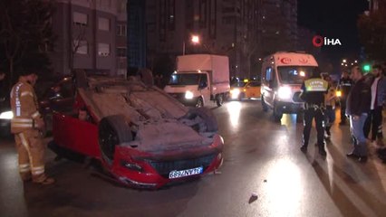 Takla Atan Lüks Otomobilden Burnu Bile Kanamadan Çıktı