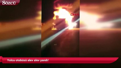 Video herunterladen: Yolcu otobüsü alev alev yandı!