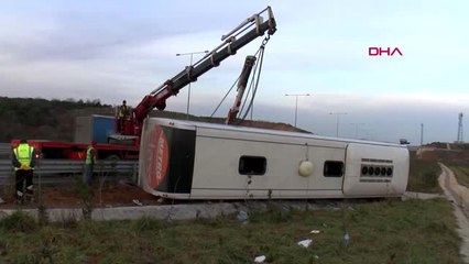 Kuzey Marmara Otoyolunda Otobüs Devrildi