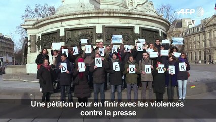 Gilets jaunes: des journalistes manifestent contre les violences