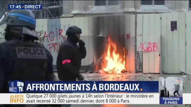 Gilets jaunes: des affrontement ont éclaté à Bordeaux