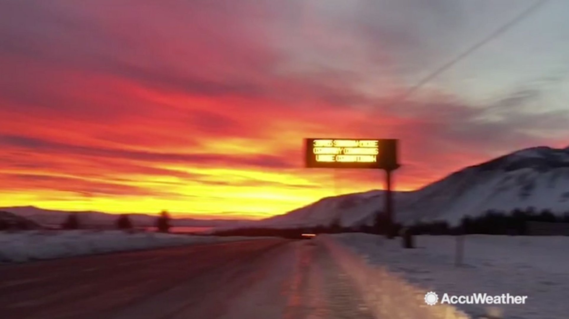 ⁣Beautiful sunrise fills sky after damaging California storm