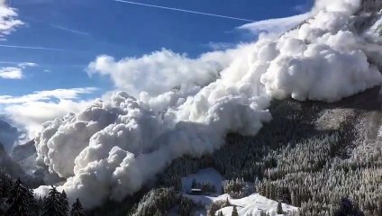 Avalanche spectaculaire en Suisse à Vinadi