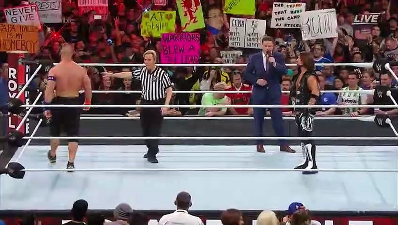 FULL MATCH.  AJ Styles vs John Cena WWE Championship. Royal Rumble 2017