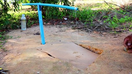 Fantastic Hole Rabbit Trap Make From Blue Pipe N Cardboard