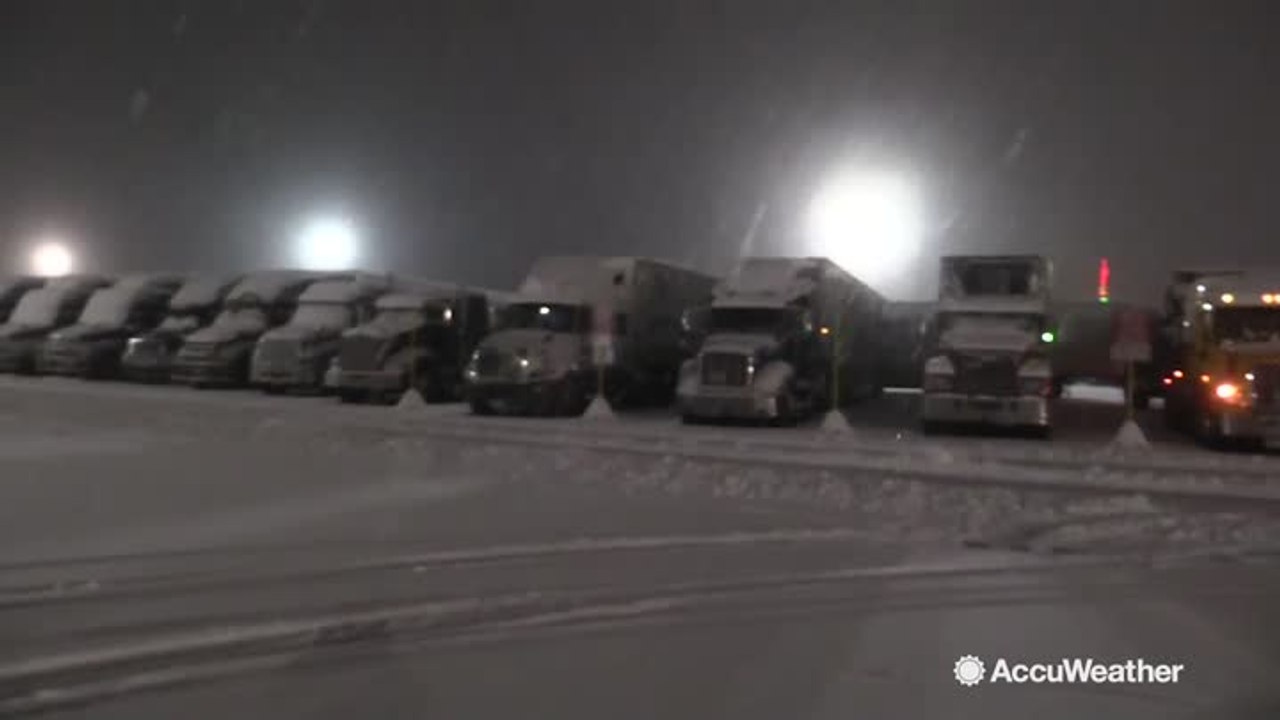 Truck drivers taken off roads due to poor roads from winter storm