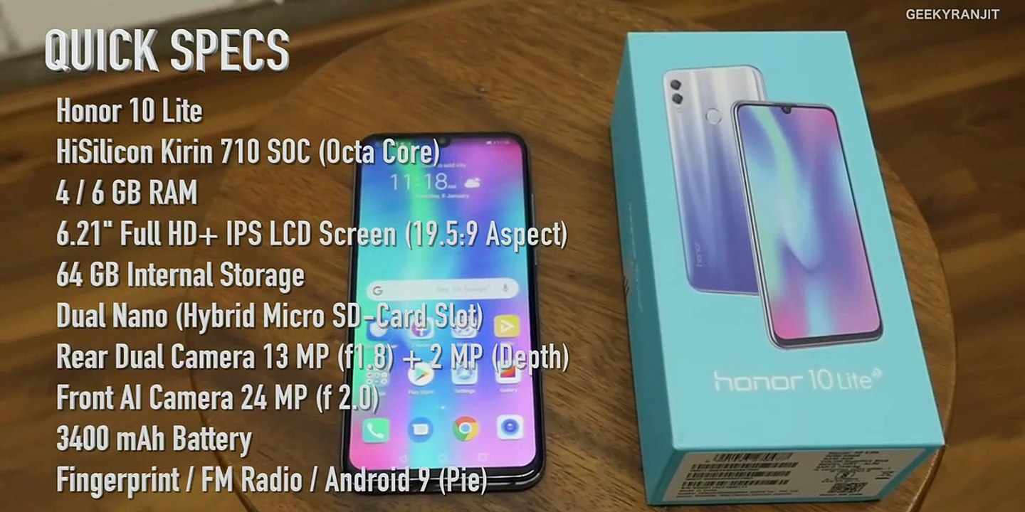 Honor 10 Lite with AI Camera Unboxing & Overview