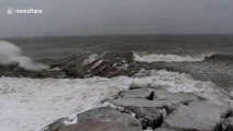 Winter storm creates thousands of floating 'ice balls' in Lake Ontario