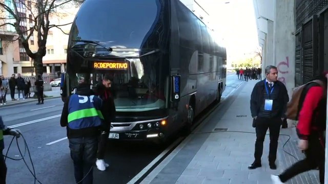 Deportivo-Albacete: Llegada del Dépor a Riazor