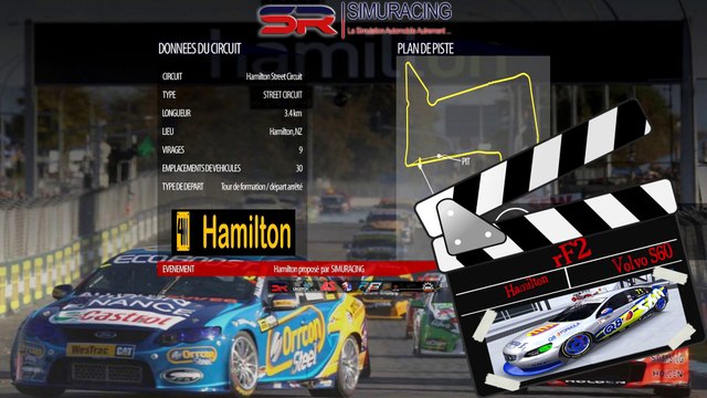 Tour de piste à Hamilton en Volvo SRV8 sur Rfactor 2