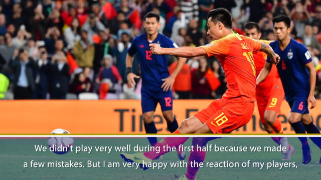 Lippi delighted with China's second-half turnaround against Thailand