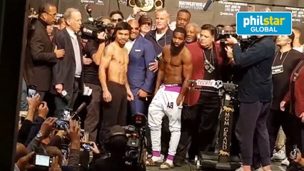 Pacquiao, Broner staredown at weigh-in