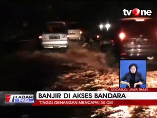 Banjir di Jalan Akses Bandara Juanda
