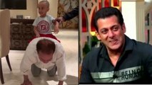 Salman Khan nephew plays with grandfather Salim Khan: Watch video | FilmiBeat