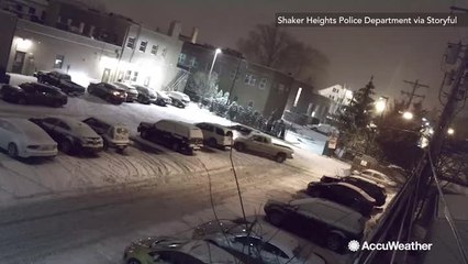 Out-of-control pickup truck smashes cars