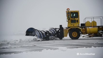 Air Force Base cleans up after snowfall