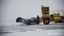 Air Force Base cleans up after snowfall