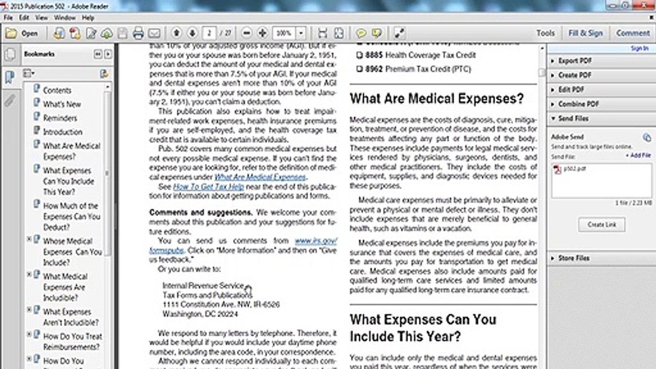 Medical and dental expense IRS