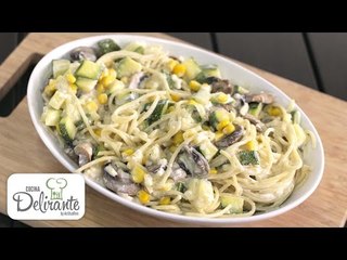 Receta de Pasta con champiñones y calabacitas | Cocina Delirante