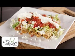 Tacos dorados de pollo | Cocina Delirante