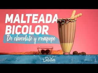 Malteada Bicolor de chocolate y rompope | Cocina Delirante