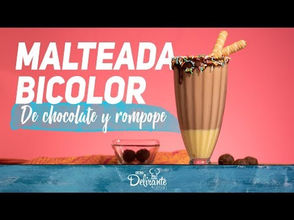 Malteada Bicolor de chocolate y rompope | Cocina Delirante