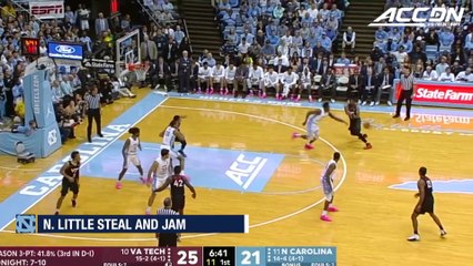 North Carolina's Nassir Little With The Steal And Jam