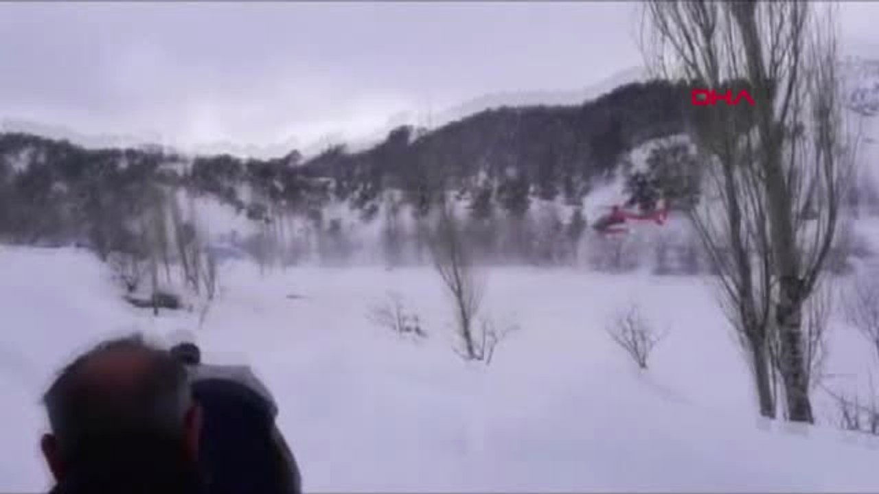 Kahramanmaraş Karda Mahsur Kalan Hastayı Ambulans Helikopterle Kurtardılar