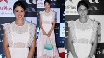 Jacqueline Fernandez was a vision in white Maxi Dress at the screening of Rubaru Roshni | FilmiBeat