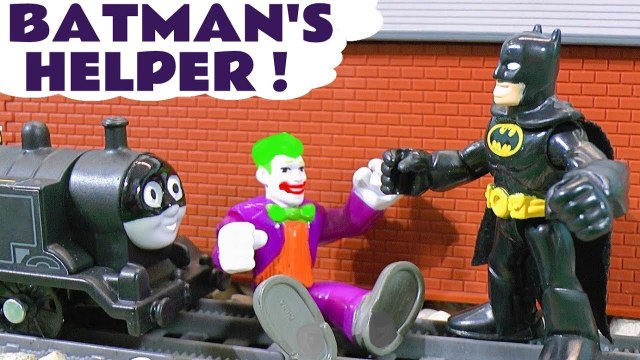 Batman from DC Comics Superheroes has a new helper from Thomas and Friends, Bat Thomas after an accident. They must work together to capture The Joker and rescue the toy Mashem - A fun toy story for kids and preschool children