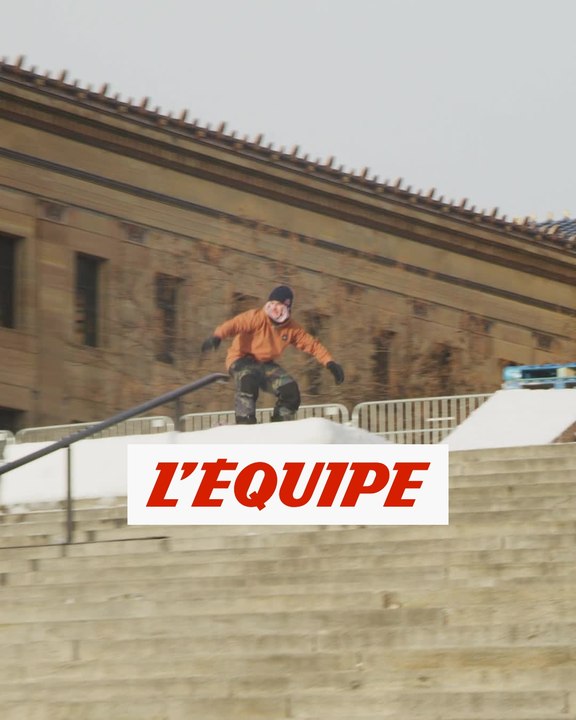 Sebastien Toutant ride les marches de Rocky Balboa - Adrénaline - Snowboard