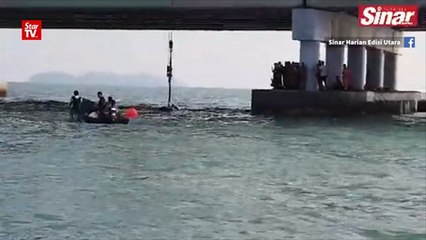 Penang Bridge crash: SUV hauled up from seabed