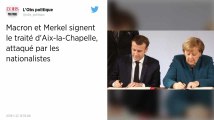 Emmanuel Macron et Angela Merkel accueillis par des huées à Aix-la-Chapelle