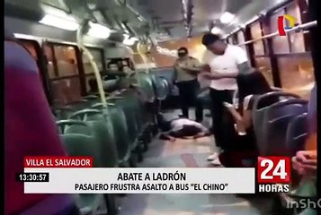 Villa El Salvador: pasajero abate a delincuente y hiere a otro durante asalto a bus
