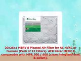 FilterBuy 20x25x1 MERV 8 Pleated AC Furnace Air Filter Pack of 12 Filters 20x25x1