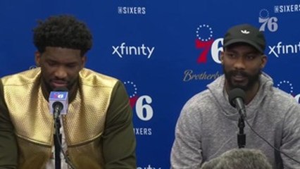 Joel Embiid and Corey Brewer | Postgame vs Rockets (1.21.19)